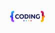 Colorful Coding logo designs template, Modern code logo for programmer