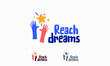 Reaching Star fun logo, , Online Learning logo designs vector, Kids Dream logo, Reach Dreams logo