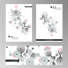 Fototapete - Vector connect design. Molecular compounds of circles with colored elements on covers of brochures. Vector illustration