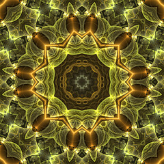 Wall Mural - 3d effect - abstract geometric fractal pattern