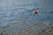 Life Buoy Floating Isolated On River