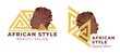 © Maria - Beauty salon logo and identity. Flat vector illustration of black women face. Great for avatars, beauty salons, traditional curly hairstyles of African American women.