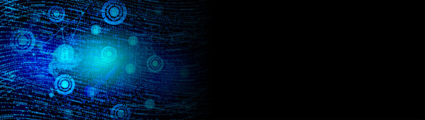abstract technology background with binary code and cogs gear.