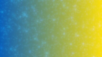 Motion graphics. blue and yellow abstract defocused background, star shape bokeh pattern