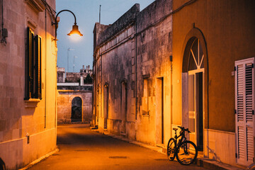 Wall Mural - street at night in Apulia Italy