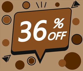 36% brown discount price sign for sales