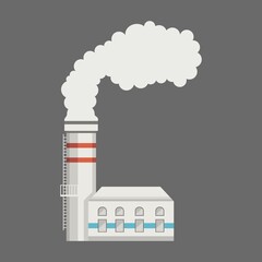 Canvas Print - Factory icon. chimneys with smoke pollution vector