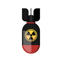 Nuclear Bomb. Vector isolated on white. Radioactive Bomb