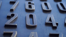 Metal Numbers Close-up, Business And Finance