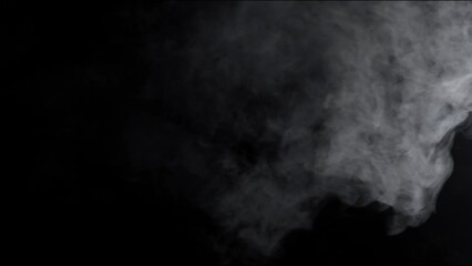 Wall Mural - flowing fog mist haze smoke on black background
