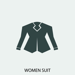 Wall Mural - women jacket vector icon illustration sign 