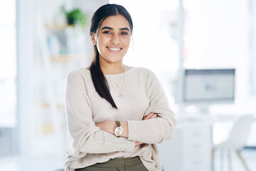 Poster - Ive always been goal oriented. Portrait of a confident young businesswoman standing in an office.