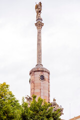 Column and statue commemorating the triumph of Saint Raphael situated in Plaza del Triunfo, Cordoba