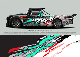 Sticker - car wrap design. simple lines with abstract background vector concept for vehicle vinyl wrap and automotive decal livery