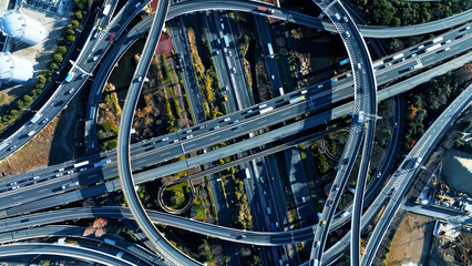 Fototapete - 高速道路空撮