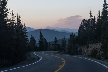 Winding Roads through the Rocky Mountains in Colorado