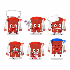 Sticker - Mascot design style of red baseball jacket character as an attractive supporter