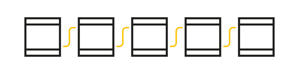 Leinwandbilder - Blockchain cryptocurrency 
technology design template. Digital smart contract contain cryptography hash, transaction data, linked connected network. 