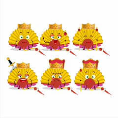 Sticker - Queen and her magic clothes cartoon of yellow chinese fan wearing tiara