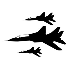 Wall Mural - modern jet fighter silhouette flying vector design