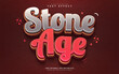 stone age cartoon 3d style text effect