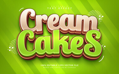 Wall Mural - cream cakes cartoon 3d style text effect