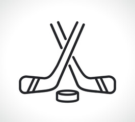 Wall Mural - ice hockey thin line icon