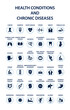 Health conditions and chronic diseases icons set symbol vector illustration.