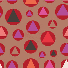 Poster - Triangles in dots seamless repeat pattern print background