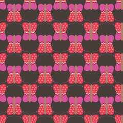 Poster - Butterflies vector seamless repeat pattern print background