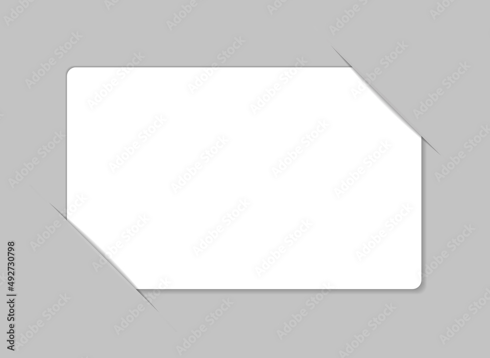Photo with corners, frame and shadow. White paper photo with border ...