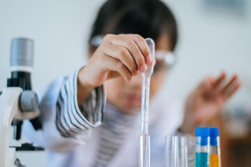 girls doing science experiments in the lab