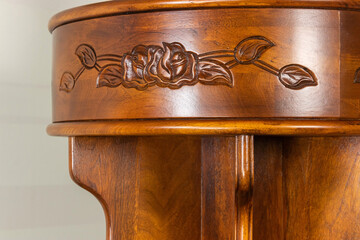 Poster - Classic brown wooden furniture details