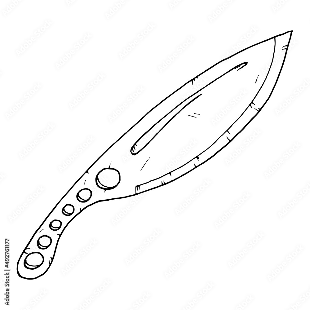 Throwing knife. Vector illustration of a throwing knife. Knife hand ...