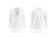 Blank white men blazer mockup, front and back view