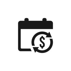 Recurring payment icon isolated on white background