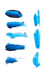 Poster - blue strokes of paint isolated on white background