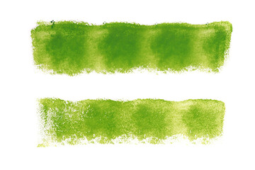 Poster - set of green watercolor strokes isolated on white background
