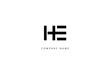 EH, HE, EH, Letters Logo Monogram
