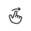 Finger swipe right line icon