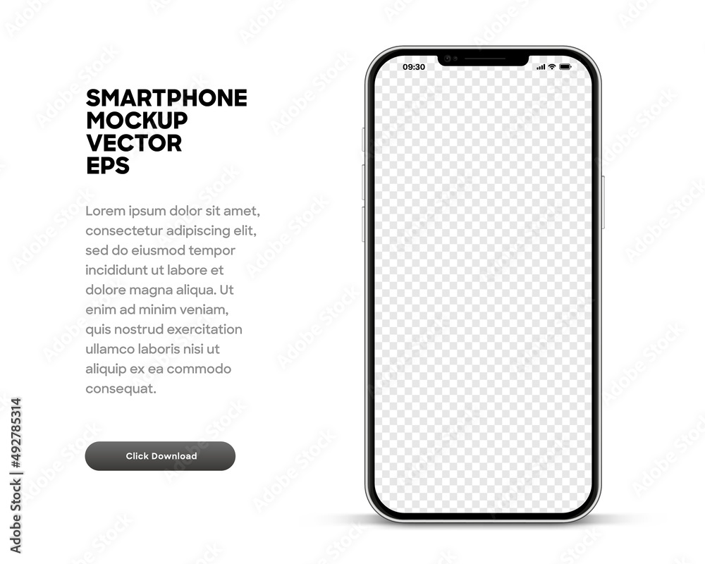 3d high quality vector smartphone mockups. Ultra realistic mobile ...