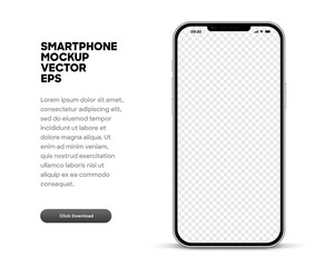 Poster - 3d high quality vector smartphone mockups. Ultra realistic mobile device UI UX mockup for presentation template. Cellphone frame with blank screen isolated templates. 3d isometric illustration.