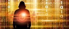 Male Hacker Stealing Crypto Currency Concept