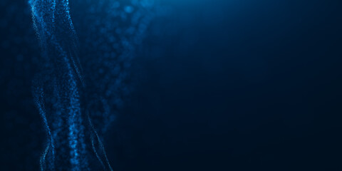 Wall Mural - wave dot particular line background. digital dot wave particular concept. digital technology connect