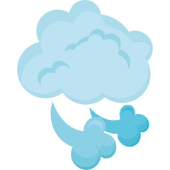 Poster - weather cloud with wind