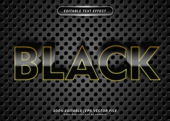 Poster - Black hole patter backgroun. 3d Steel black editable text effect.