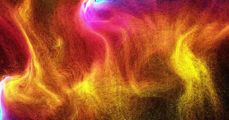 Poster - luxurious bright background with multicolored wavy lines and particles, swirling sparkle stardust, a