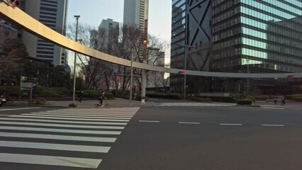 Wall Mural - 東京都新宿区西新宿の夕方の都市景観