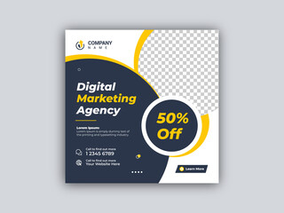 Wall Mural - social media post business template design premium vector