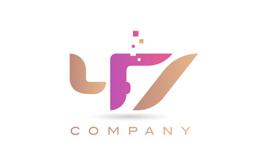 47 number icon logo for company and business with dots design. Creative template in purple and brown color